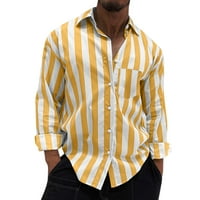 Tobchonp modni prugasti luksuzni majica majica rever s jednim grudima Cardigan dugih rukava Vintage Love Majica Camisa Masculina