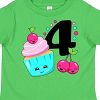 Inktastični sretan cupcake četvrti rođendan poklon dječaka malih majica ili majica mališana