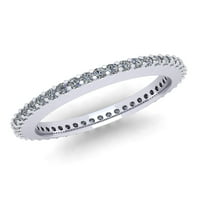 Prirodno .45ct okrugli rez sjajan dijamantni ženski godišnjica žena vjenčana vječna krpna prstenasto 10k bijelo zlato G-H i1