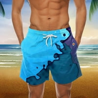 Lilgiuy muns casual kratke hlače muškarci tiskane plažne hlače Surf hlače elastične čipke gore obrezirane