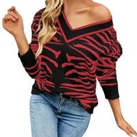 PIMFILM pulover džemperi za žene pulover džemperi dugih rukava udoban crveni l
