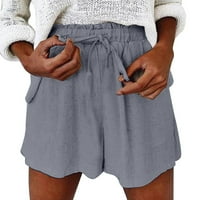 Qazqa Womens Ljeto Osnovno slobodno vrijeme Comfy kratke hlače, casual pantalone sa džepovima Sivi l
