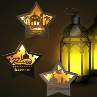 Ramadan svjetiljka Moon Star oblik izvrsne drvene ramazan Eid ukrase za dom