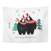 Par slatkih medvjeda u santa šeširu i šal božićnim zimskim frazom neka jednostavna radost sezona bude