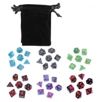Dvo boja Polihedralne kockice akrilni broj Igra Dicher Set za zabavu Matematička uloga tablice Igra sa crnim špedicijskim torbicama