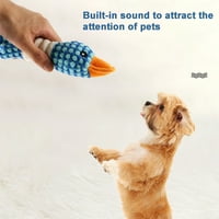 Plišani crtani patka s čivama za žvakanje igračaka - ugrađena zvuka interaktivna - štenadska igračka - kućni ljubimci