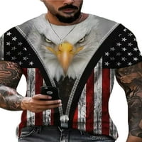 HAITE MEN 3D Vintage T majice Baggy kratki rukav ljetni vrhovi Sport plaid bluza za vrat 4xl