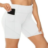 Žene vježbanje sportske kratke hlače Čvrsto boje Yoga kratke hlače Visoko struk dno tanke mini pantalone