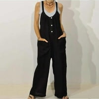 Ženska modna etnička stila Tipke za čvrste boje džep suspender kombinezon H4486103