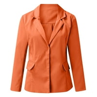 Outfmvch Blazers za žene, ženski blazer, zimski kaputi za žene, ženske kapute narančaste 2xl