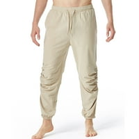 Muške sportske hlače muškarci modni čvrsti casual elastične struk džepne pantalone Sportske hlače Prozračne