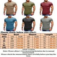 Avamo Majica sa čvrstim bojama za muškarce kratki rukav Slim Fit Ležerne prilike komprimiranja