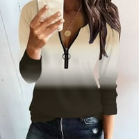 Grafičke majice za žene udobna bluza za žene modni kukičani dugi rukav Crewneck T majice pletene pulover