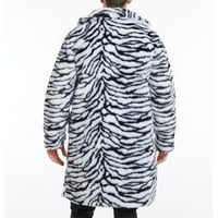 Tawop Fau fur kaput muškarci Leopard zimski topli modni vanjski vuneni lažni kaput ovratnik za ovratnik