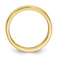 14k žuti zlatni prsten za prsten vječni dijamantski okrugli polirani 1CT kanal set veličine 6