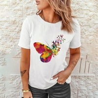Ženski vrhovi Žene Crewneck Print T-majice Ispiši majicu Bluza vrhovi kratkih rukava plus veličine vrhova
