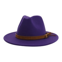 Francuska Dimple Unise Fashion Wide Wool Belt Stand Top Fedora Hat Party Church Hats Cap kafa