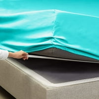 Posteljina mekana serija Dugi stakleni egipatski pamučni krevet postavljen dvostruki četkica za prozračivanja Teal Plava California Queen