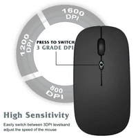 Bluetooth punjivi miš za laptop Bluetooth bežični miše Dell Inspiron Series Dizajniran za laptop MAC iPad Pro Computer Tablet Android Midnight Crna