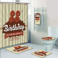88. rođendan Vintage Godišnjički oblak Klasični efekti Kesten kupaonica Podesite tuš za kupanje ručnik