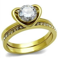 Ženski prsten od nehrđajućeg čelika od nehrđajućeg čelika sa AAA CR-om CZ - veličine 7