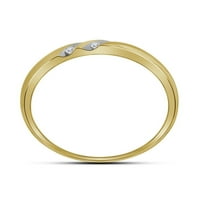 Jewels 14kt Žuto zlato Muška okrugla Diamond 2-red vjenčani prsten za vjenčanje CTTW veličine 8