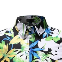 Muška posteljina košulja Proljeće Ljeto Moda Top tiskani ovratnik ovratnik modna jednostruka majica