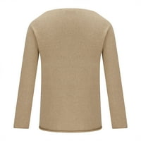 Muški pleteni pulover Majica Labavi boja V-izrez Dugi rukava s dugim rukavima Leisure Stil