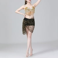 Miayilima suknja za ženski trbušni plesni lančani lančanik lanca tragača za plesom Plesnog plesa Odjeća za performanse izdubljenog traka za brtvljenje struka ručnika za ručnik
