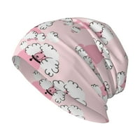 Slatke pudlice Psi ružičasta Slouchy Beanie za žene Muškarci Stretch Sleep Hat Funkcija Poklon Jesenska casual Headwear