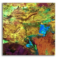 Epska umjetnost 'Zemlja kao umjetnost: Prosipana boja,' akril staklena zidna umjetnost, 12 x12