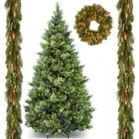 6. Ft. Carolina Pine, borov vijenac, borov vijenac uključuje jato konuse i LED svjetla koja se bave baterije sa čistim svjetlima