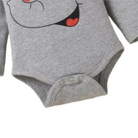 Jandel jesen Novorođene dječake odjeća set slatka crtani slonovi za štampanje Rompers + pantalone + šešir tri komada 0-12m