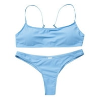Binmer Women Ljetni kupaći kostimi Bikini Ispis Dvoetalni set kupaćeg odjeća za kupaće od punog boja