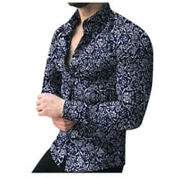 Muške ljetne košulje modne muške ležerne tipke s dugim rukavima majica s dugim rukavima TOP bluza