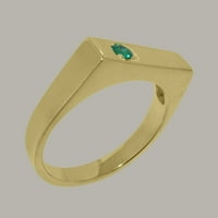 Britanci napravili 18k žuti zlatni prirodni smaragdni prsten za mins - veličine opcije - veličine 10