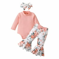 Djevojke Romper outfits dugi rukav rumper bodići otiske cvjetne hlače Outfits dječja jesen zimska odjeća set veličine 90