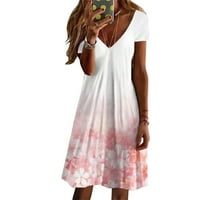 Ženska haljina Ležerne prilike V-izrez Hlafne tiskane haljine kratkih rukava
