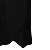 Vegersell Maxi haljina za žene Dame Solid Boja Ležerne prilike V-izrez Kratki rukav Pleted kišobran