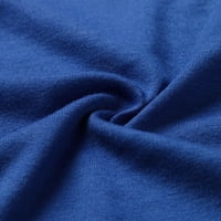 Haljine Boho Mini kratki rukav rukav rukav izrez Čvrsta plaža A-line haljina plava m
