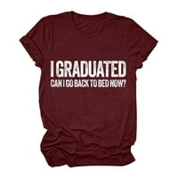 Majice za diplomiranje za žene Trendy Casual Pismo Ispis pulover kratkih rukava majica majica košulja