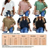 Colisha ženske majice V vrhovi vrata čvrsta boja bluza labav posao s kratkim rukavima Tunička majica