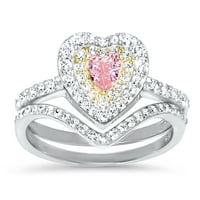 Laraso & Co Carat Pink Sjeverni rez za vjenčanje za angažman prsten 14k Poželjno pozlaćeno srebro veličine 7