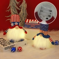 [Lijevi vjetar] 4. jula Gnome set od 2, akumulatorskim osvjetljenim patriotskim GNOME dom ukrasa za