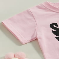 MA & Baby Kids Baby Girls casual s kratkih rukava majica Pismo Ispiši Basic Loose Tee Tops bluza