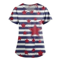 Bluze za žene za žene personalizirana nezavisnost Ispis kratkih rukava V-izrez V-izrez Radne majice