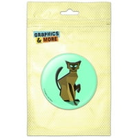 Geometrijska mačka Siamese tamna Pinback gumba za pin