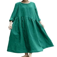 GVMFIVE ženski povremeni džep dugih rukava duga haljina običajnog haljina Maxi