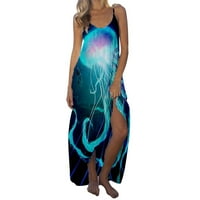 Ženske haljine Morska životinja 3D Print Casual Labav haljina ljetna haljina za ženske haljine bez rukava