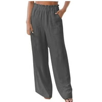 CLLIOS PLUS Posteljine za žene za žene Ljetni elastični struk Pant Ležerne prilike Comfy pantalone Lagane